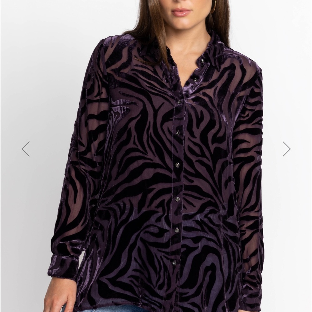 Johnny Was twilight Silk Button Down Shirt